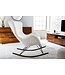 Invicta Interior Design schommelstoel SCANDINAVIA SWING wit Bouclé fauteuil zwart metaal - 43139