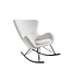 Invicta Interior Design schommelstoel SCANDINAVIA SWING wit Bouclé fauteuil zwart metaal - 43139