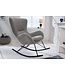 Invicta Interior Design schommelstoel SCANDINAVIA SWING lichtgrijs Boucle fauteuil zwart metaal - 43140