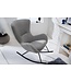 Invicta Interior Design schommelstoel SCANDINAVIA SWING lichtgrijs Boucle fauteuil zwart metaal - 43140