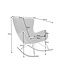 Invicta Interior Design schommelstoel SCANDINAVIA SWING lichtgrijs Bouclé fauteuil zwart metaal - 43140