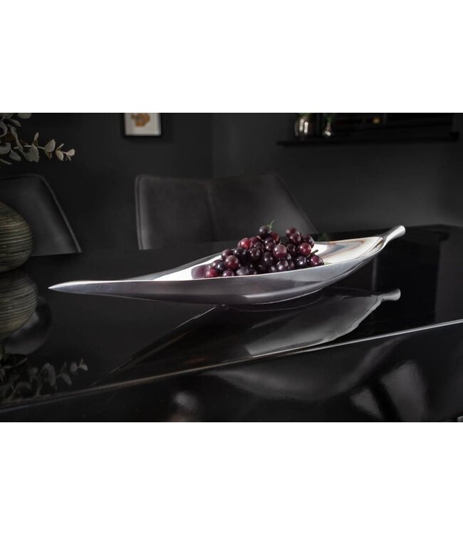 Invicta Interior Handgemaakte decoratieve kom SILVER LEAF 41cm zilver aluminium - 17371