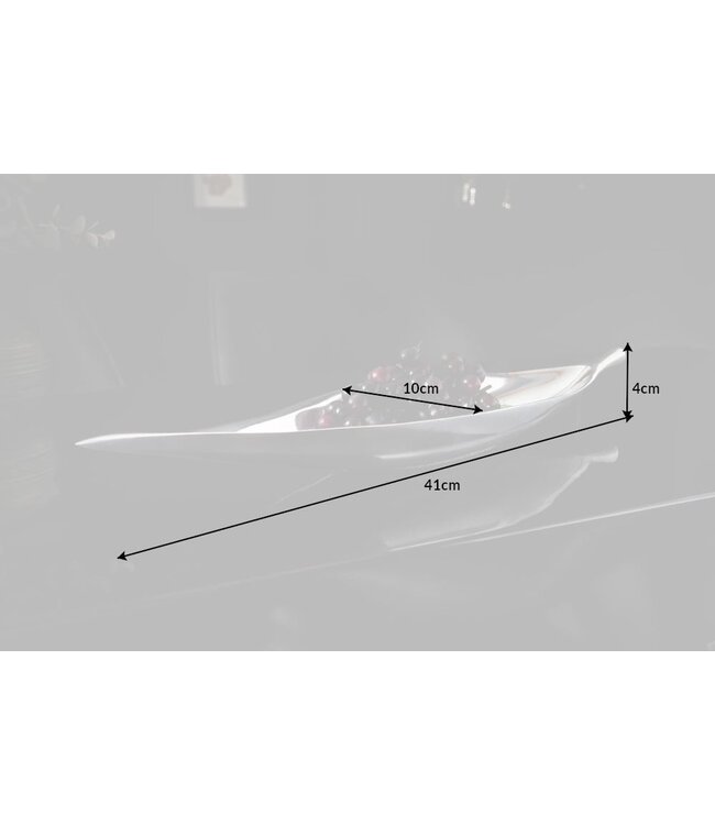 Invicta Interior Handgemaakte decoratieve kom SILVER LEAF 41cm zilver aluminium - 17371