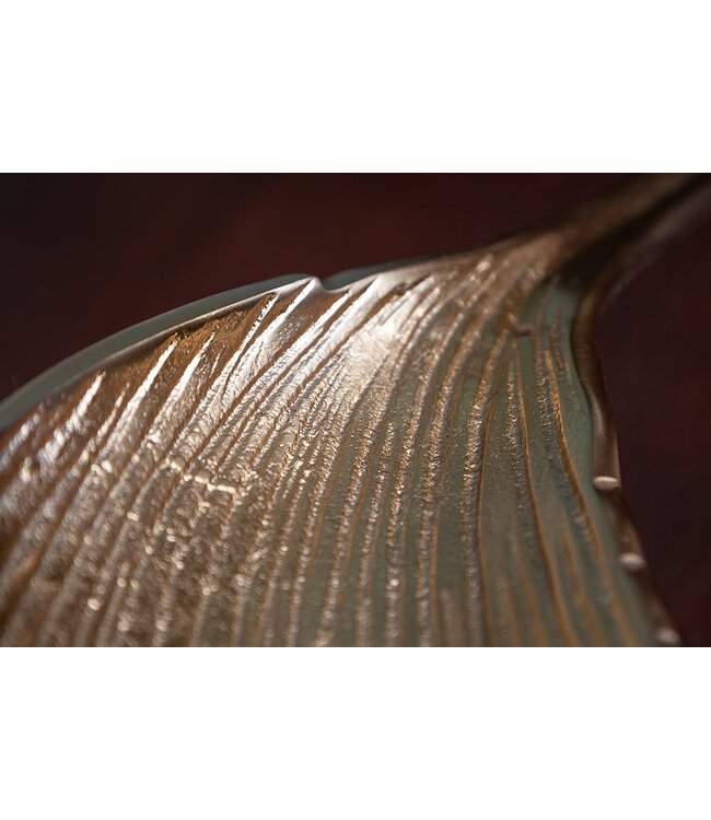Invicta Interior Handgemaakte decoratieve kom ABSTRACT LEAF 65cm goud aluminium - 40915