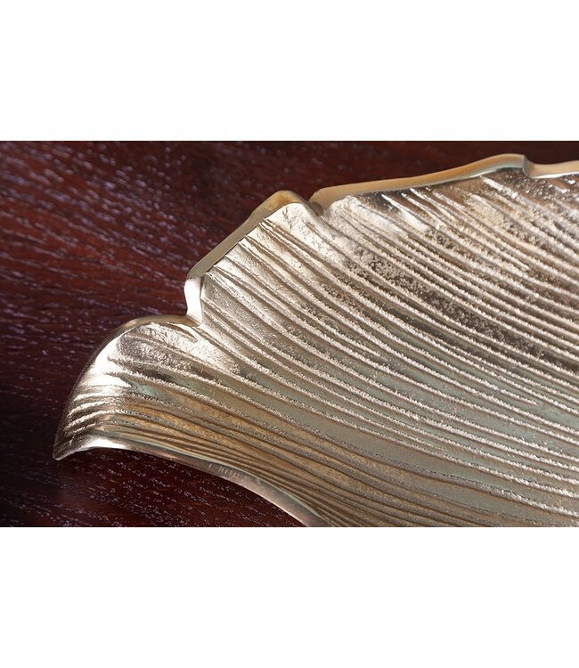 Invicta Interior Handgemaakte decoratieve kom ABSTRACT LEAF 65cm goud aluminium - 40915