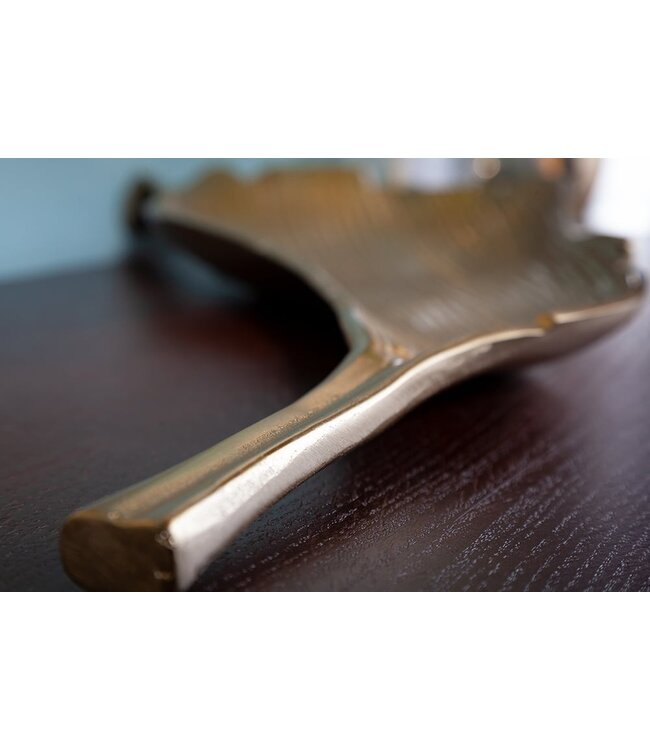 Invicta Interior Handgemaakte decoratieve kom ABSTRACT LEAF 65cm goud aluminium - 40915