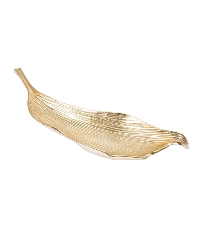 Invicta Interior Handgemaakte decoratieve kom ABSTRACT LEAF 65cm goud aluminium - 40915