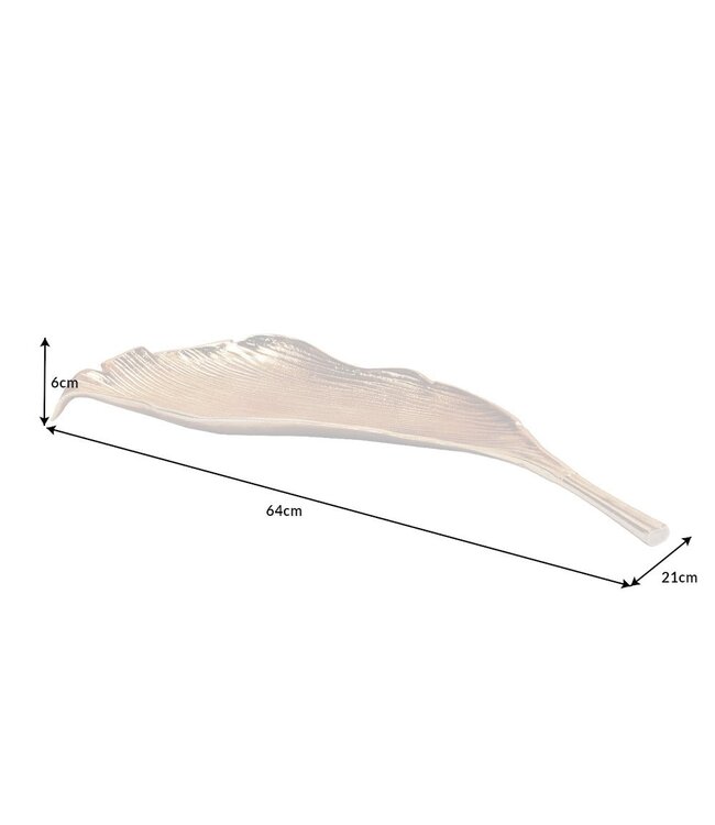 Invicta Interior Handgemaakte decoratieve kom ABSTRACT LEAF 65cm goud aluminium - 40915