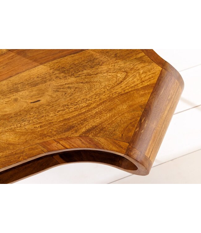 Invicta Interior Design Couchtisch ORGANIC LIVING 100cm Sheesham steenafwerking Massivholz handgemaakte haarspeldpoten - 43073