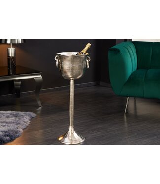 Invicta Interior Decoratieve champagnekoeler CHAMPAGNE 80cm antiek zilveren handgemaakte metalen flessenkoeler - 41691