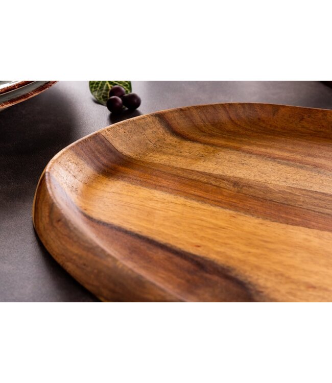 Invicta Interior Stevige set van 2 dienbladen AMAZONAS 56cm serveerplank met sheesham steenafwerking - 41367