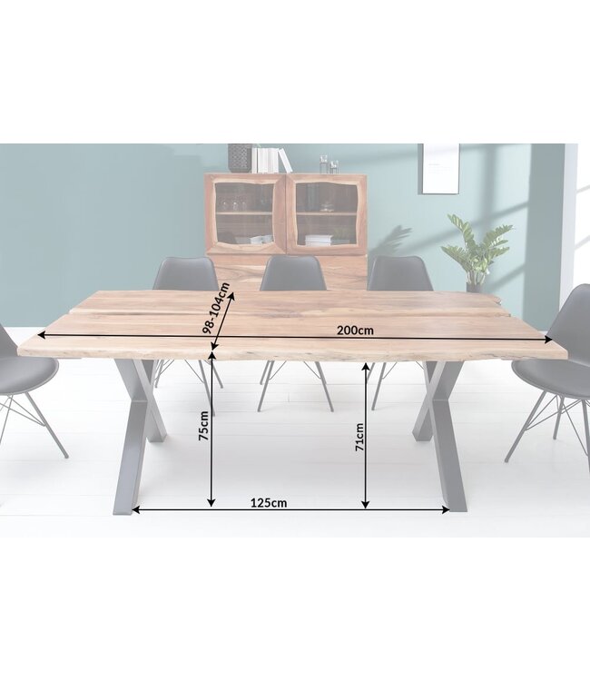 Invicta Interior Eettafel Amazonas 200cm Acacia/ 6538333