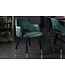 Invicta Interior Elegante stoel PARIS petrol fluweel decoratief gewatteerd voetdoppen goud retro design met armleuningen - 42292