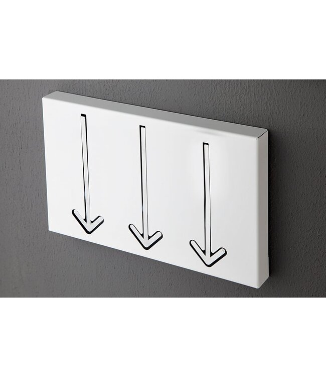 Invicta Interior Modern design wandkapstok ARROW 30cm wit met 3 haken - 20579