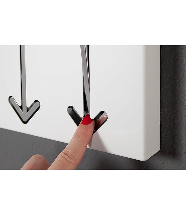 Invicta Interior Modern design wandkapstok ARROW 30cm wit met 3 haken - 20579