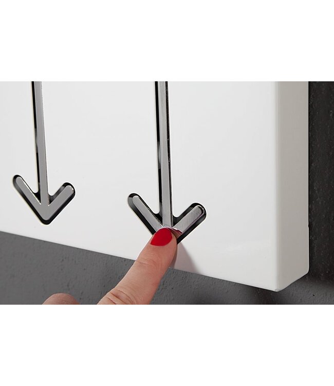 Invicta Interior Modern design wandkapstok ARROW 30cm wit met 3 haken - 20579