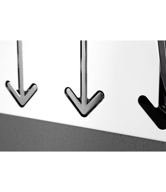 Invicta Interior Modern design wandkapstok ARROW 30cm wit met 3 haken - 20579