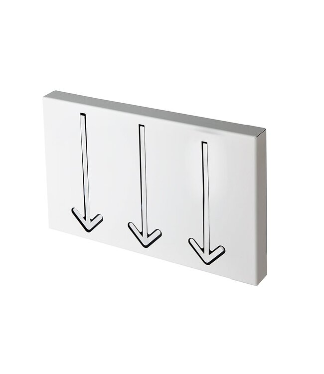 Invicta Interior Modern design wandkapstok ARROW 30cm wit met 3 haken - 20579