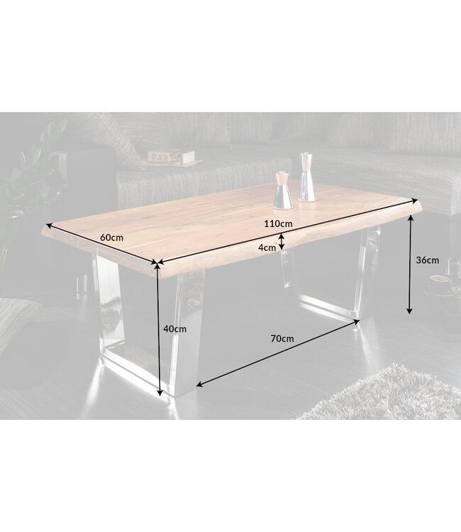 Invicta Interior Salontafel Mammoet 110cm Acacia honing 40mm - 39738