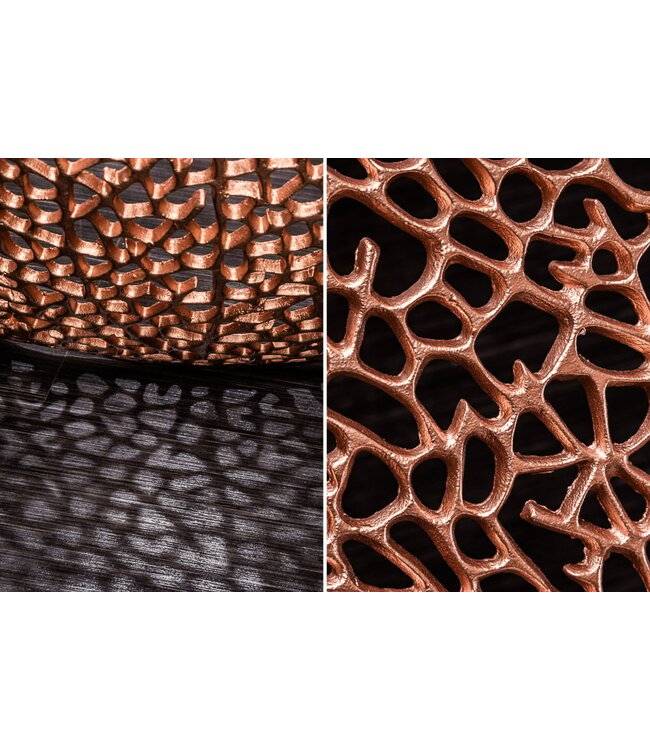 Invicta Interior Filigraan design salontafel ABSTRACT BLAD 80cm koper handgemaakt - 40287