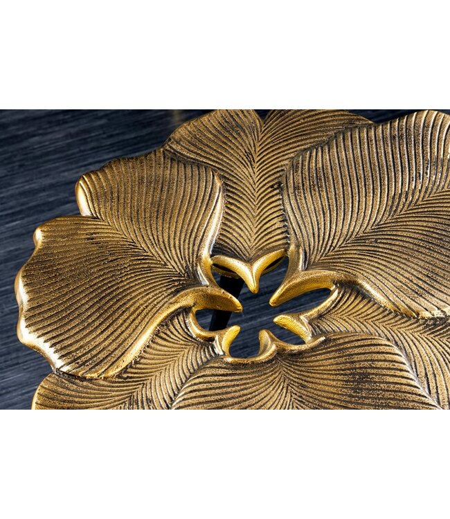 Invicta Interior Decoratieve bijzettafel GINKGO LEAFS 60cm goud handgemaakt metaal - 42243