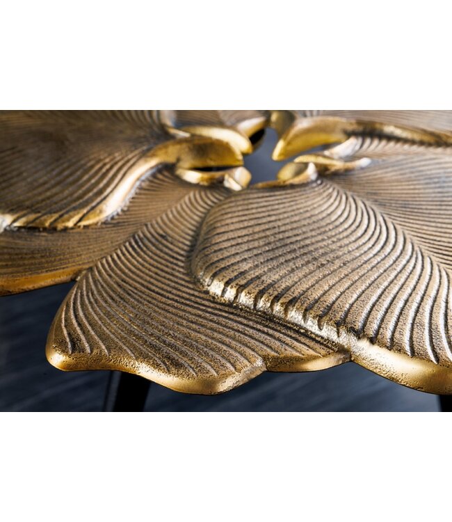 Invicta Interior Decoratieve bijzettafel GINKGO LEAFS 60cm goud handgemaakt metaal - 42243
