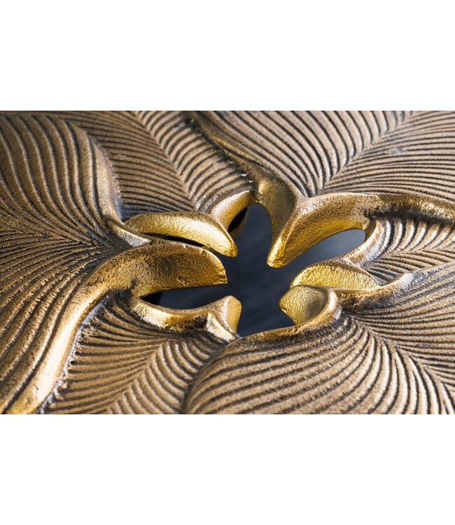 Invicta Interior Decoratieve bijzettafel GINKGO LEAFS 60cm goud handgemaakt metaal - 42243