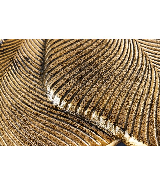 Invicta Interior Decoratieve bijzettafel GINKGO LEAFS 60cm goud handgemaakt metaal - 42243