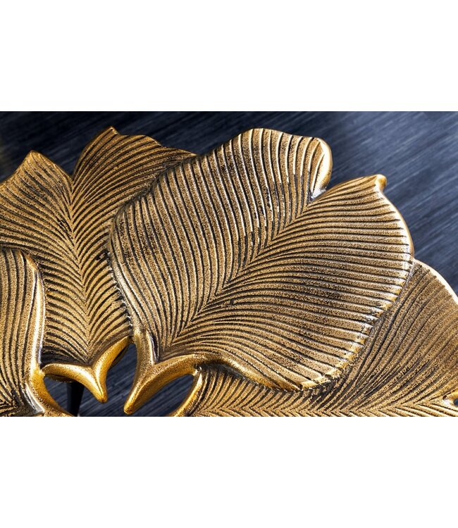 Invicta Interior Decoratieve bijzettafel GINKGO LEAFS 60cm goud handgemaakt metaal - 42243