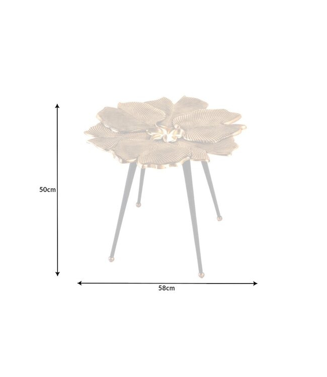 Invicta Interior Decoratieve bijzettafel GINKGO LEAFS 60cm goud handgemaakt metaal - 42243