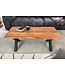 Invicta Interior Massief houten salontafel MAMMUT 120cm acacia honing afwerking X-frame zwart 2,5cm tafelblad - 41654