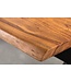 Invicta Interior Massief houten salontafel MAMMUT 120cm acacia honing afwerking X-frame zwart 2,5cm tafelblad - 41654
