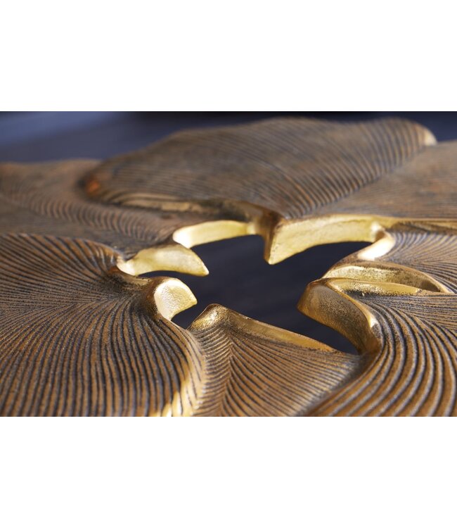 Invicta Interior Decoratieve salontafel GINKGO 95cm goud zwart handgemaakt metaal - 42033