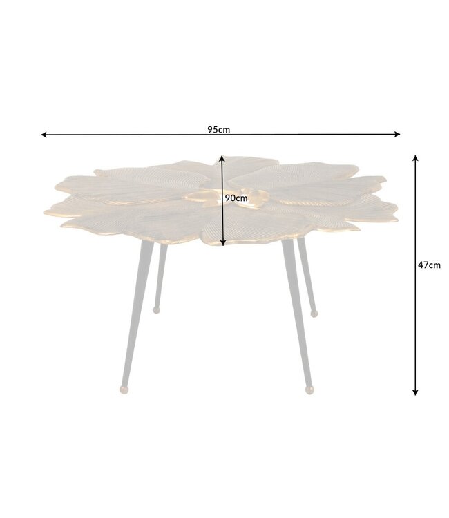 Invicta Interior Decoratieve salontafel GINKGO 95cm goud zwart handgemaakt metaal - 42033