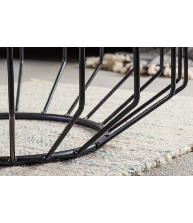 Invicta Interior Ronde salontafel FACTORY LOFT 50cm natuurlijk mangohout zwart metalen frame handgemaakt - 42892