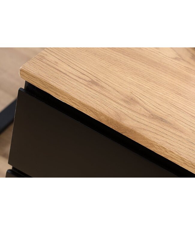 Invicta Interior Moderne rolcontainer BIG DEAL 46cm matzwart eiken - 38430