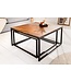 Invicta Interior Design salontafel set van 2 ELEMENTS 75cm Sheesham massief hout smoke finish met ijzeren frame - 40281