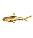 Invicta Interior Maritieme wanddecoratie HAI 105cm goud links metalen handgemaakt haai design sculptuur - 43045
