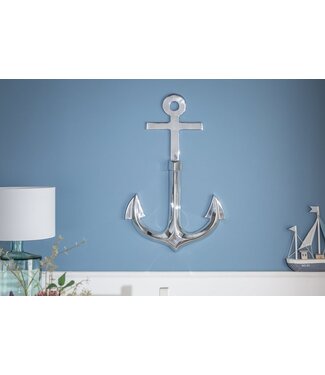 Invicta Interior Maritieme wanddecoratie SEVEN SEAS 70cm zilver 3D anker - 38600