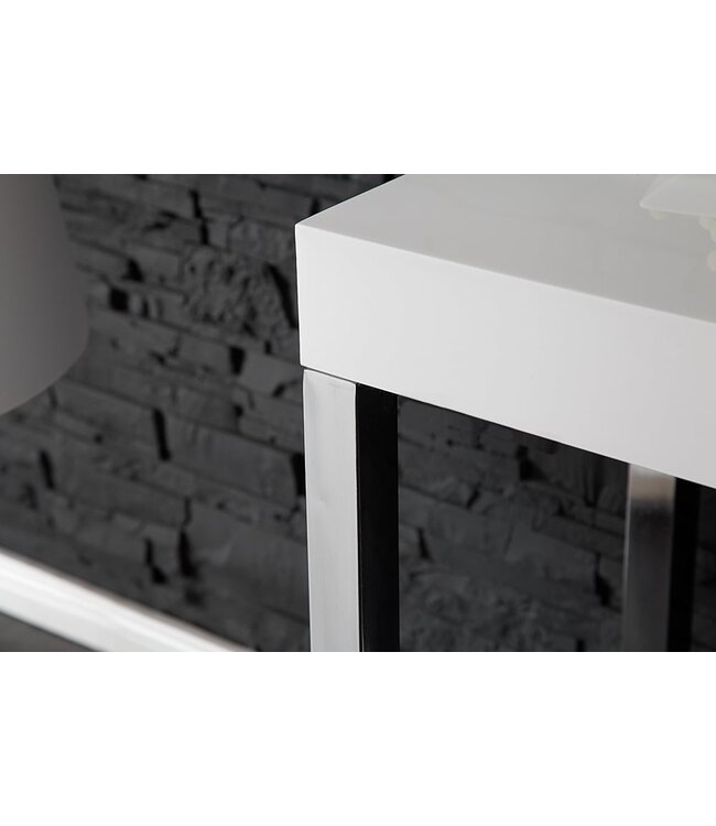 Invicta Interior Design console WHITE DESK 120cm witte hoogglans bureautafel - 16714