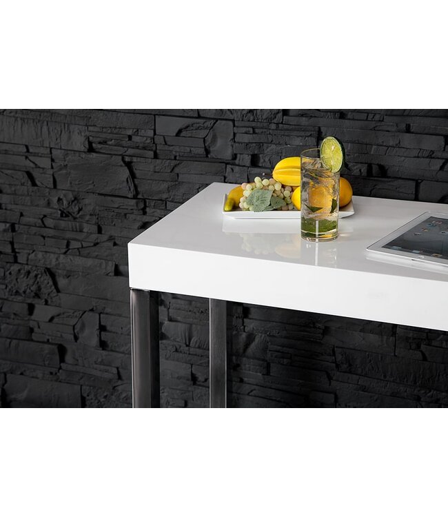 Invicta Interior Design console WHITE DESK 120cm witte hoogglans bureautafel - 16714