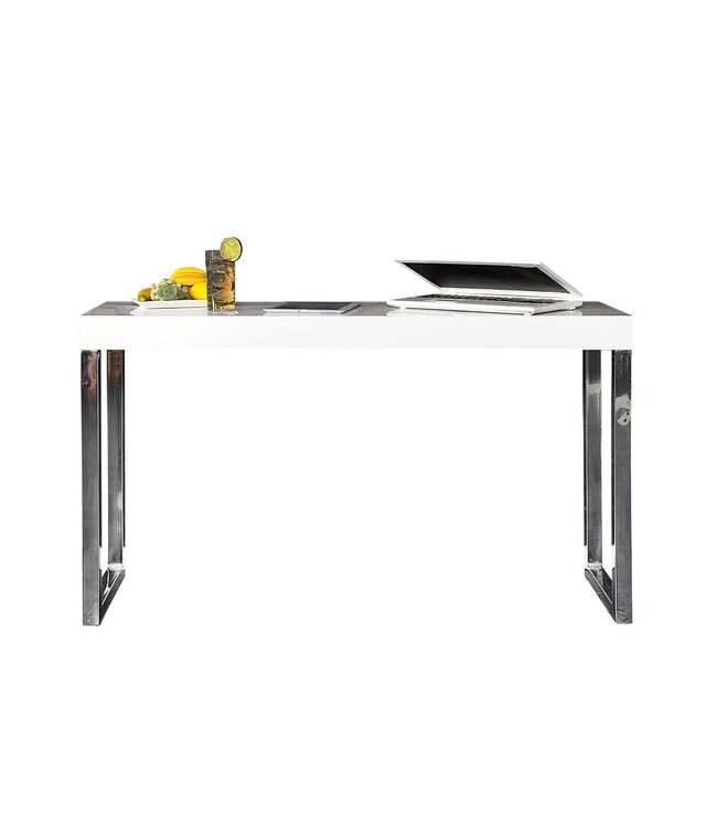 Invicta Interior Design console WHITE DESK 120cm witte hoogglans bureautafel - 16714
