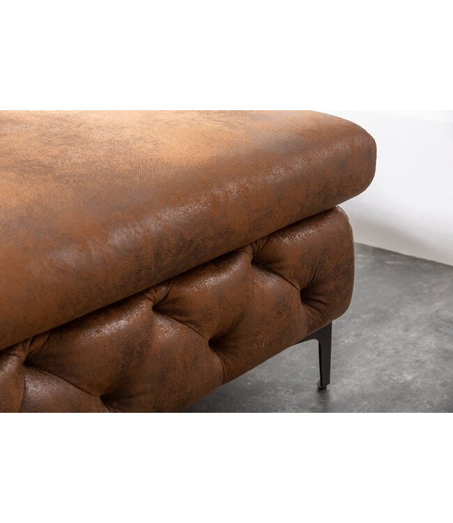 Invicta Interior Chesterfield hoekbank MODERN BAROK 275cm antiek bruin 3-zits - 40667
