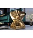 Invicta Interior Sculpturale bijzettafel TWIST 45cm goud aluminium handgemaakte kruk nachtkastje - 42005