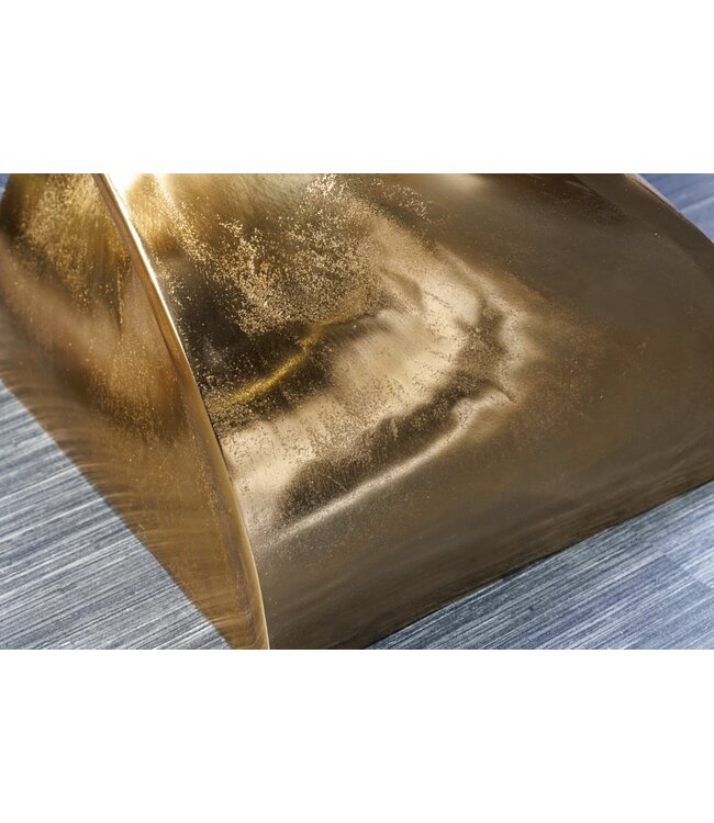Invicta Interior Sculpturale bijzettafel TWIST 45cm goud aluminium handgemaakte kruk nachtkastje - 42005