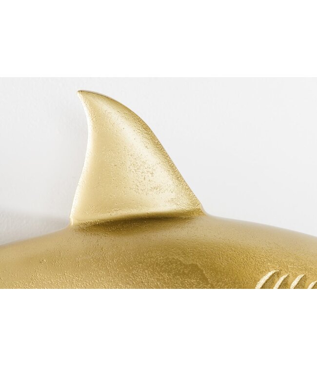 Invicta Interior Maritieme set van 2 wanddecoratie HAIE 68cm goud metalen handgemaakte haai design sculptuur - 42984