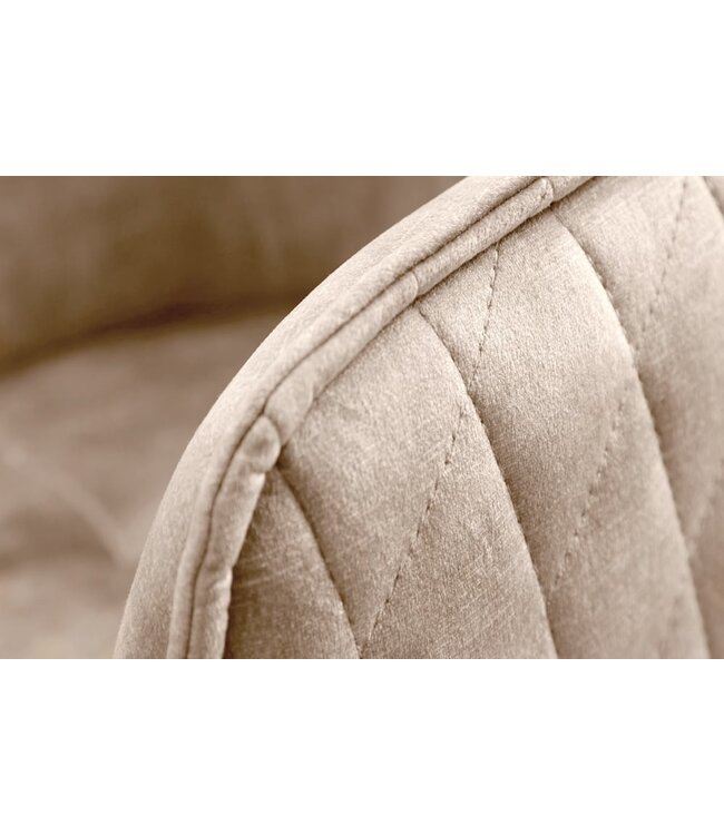 Invicta Interior In hoogte verstelbare design bureaustoel EUPHORIA champagne grijs fluweel draaibaar decoratief quilten - 41663