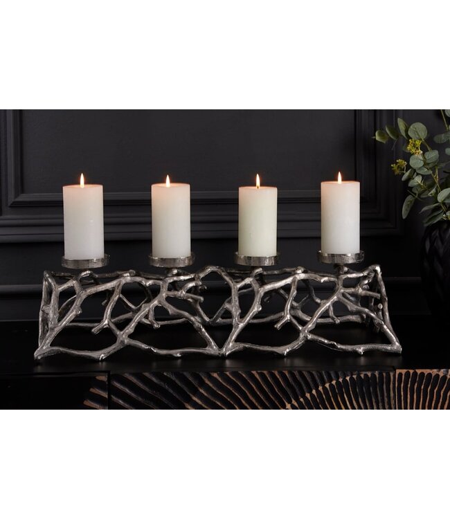 Invicta Interior Elegante kaarsenhouder ABSTRACT 60cm zilver voor 4 kaarsen - 41279