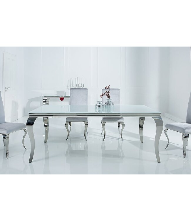 Invicta Interior Eettafel Modern Barok 180cm wit zilver/ 37903