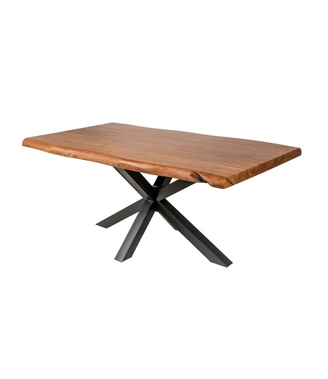 Invicta Interior Massief houten eettafel MAMMUT NATURE 180cm acacia honing afwerking boomrand 6cm tafelblad - 41607